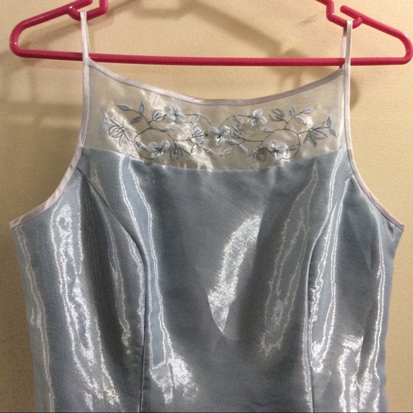 đź’–Stunning Oblique Petite satin embroidered formal dress - Picture 3 of 11